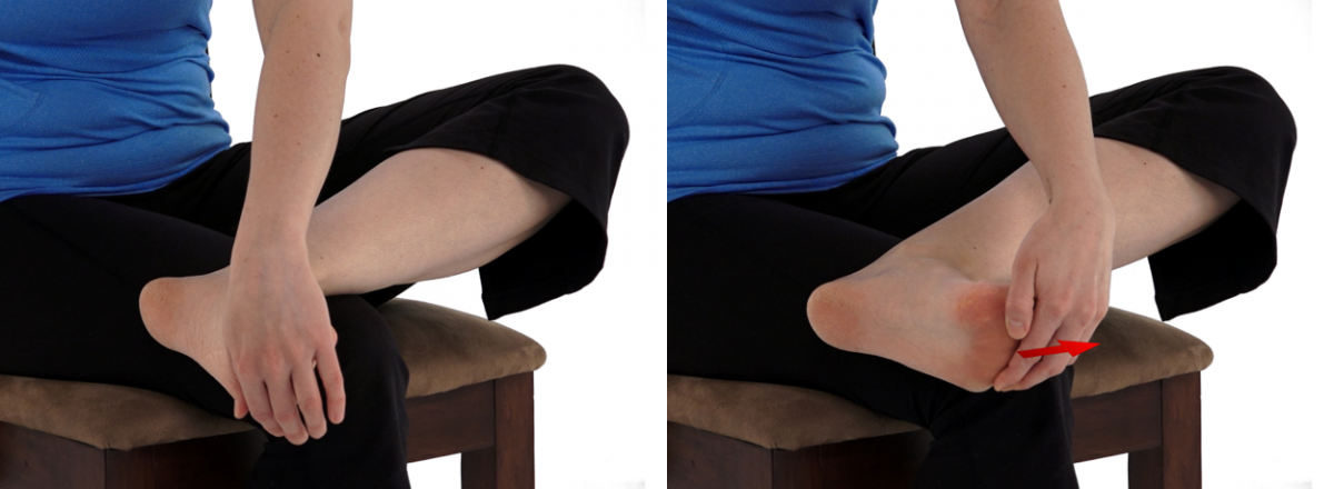 Plantar fascia stretch with massage
